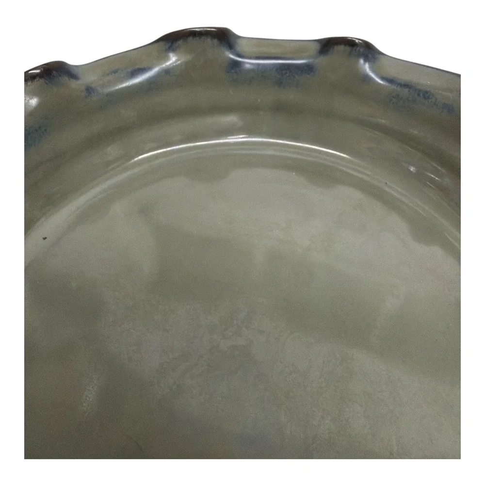Biltmore Inspirations Blue Ridge Olive Green Pie Plate Scallop Edge EUC